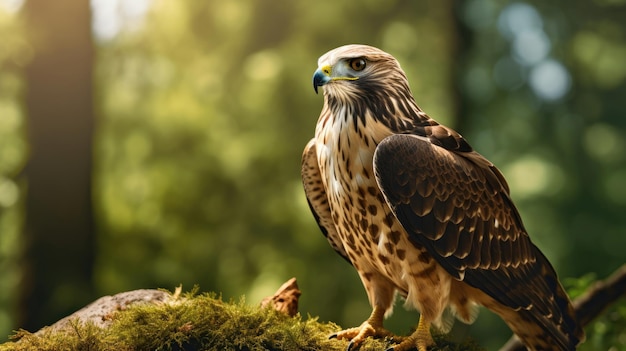 ein goldener Adler ist auf einem Baumzweig abgebildet.