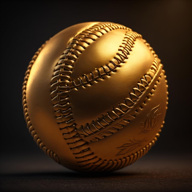 Ein goldener Ball mit dem Wort Baseball darauf