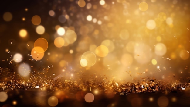 Ein goldener glitzernder Hintergrund mit einem verschwommenen Hintergrund