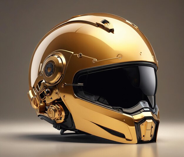 ein goldener Helm auf grauem Hintergrund