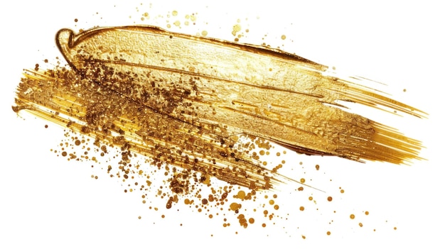Ein goldener Pinselstrich mit viel Glitzer