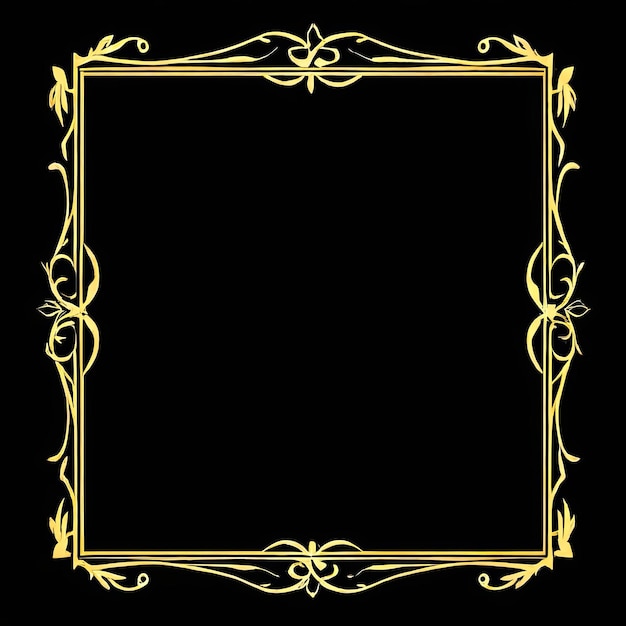 ein goldener Rahmen mit schwarzem Hintergrund und goldenem Rand