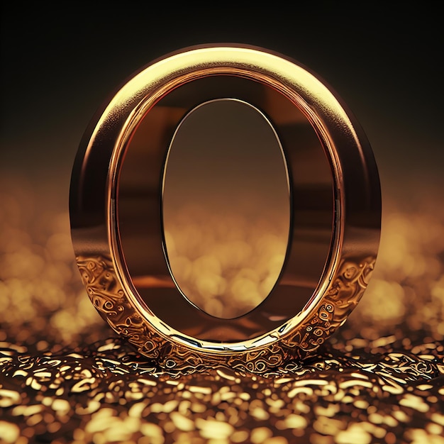 Ein goldener Ring mit dem Buchstaben „o“ darauf