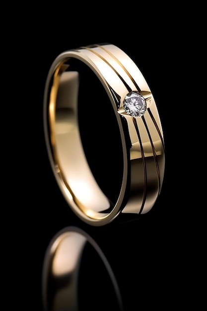 ein goldener Ring mit einem Diamanten darauf