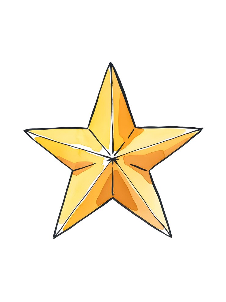 Foto ein goldener stern mit einem diamanten darauf