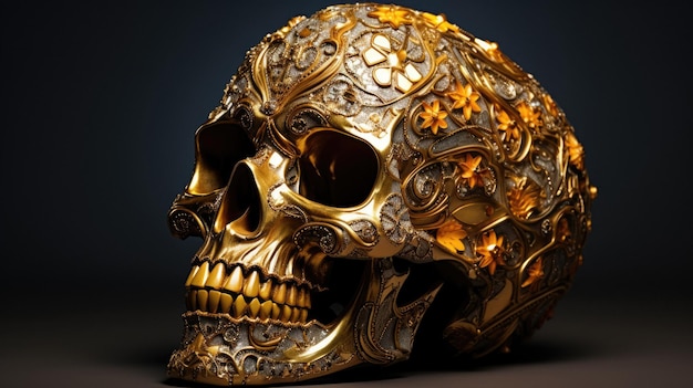 ein goldener Totenkopf aus der Firma des Unternehmens.