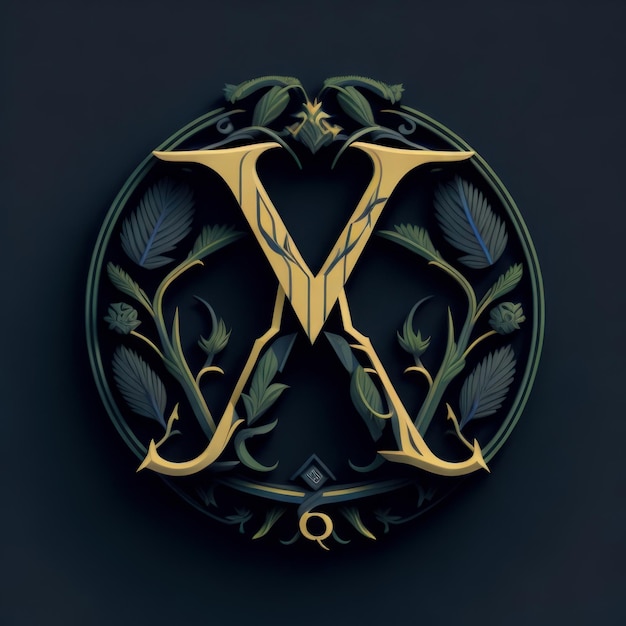 Ein goldener und grüner Kreis mit einem goldenen Buchstaben „m“ in der Mitte.