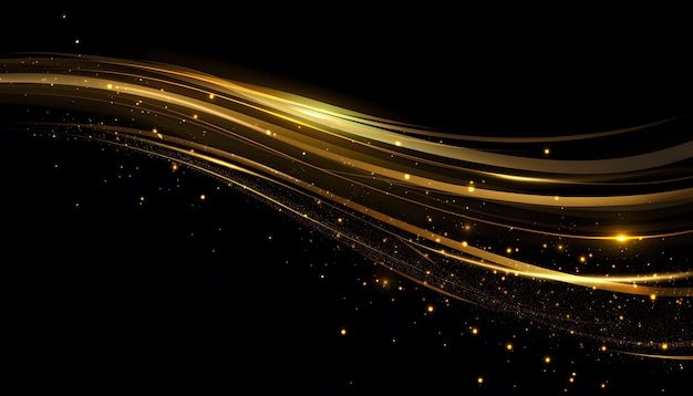 ein goldener und schwarzer Hintergrund mit einem goldenen Band und dem Wort " das Jahr " darauf