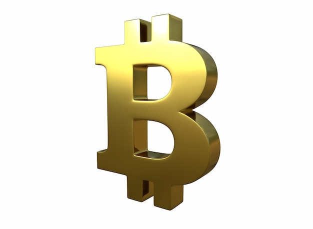 Ein goldenes Bitcoin-Zeichen