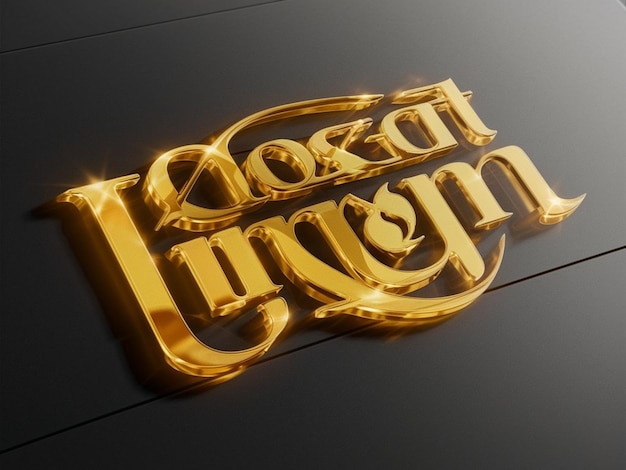 Foto ein goldenes logo für das goldene etikett