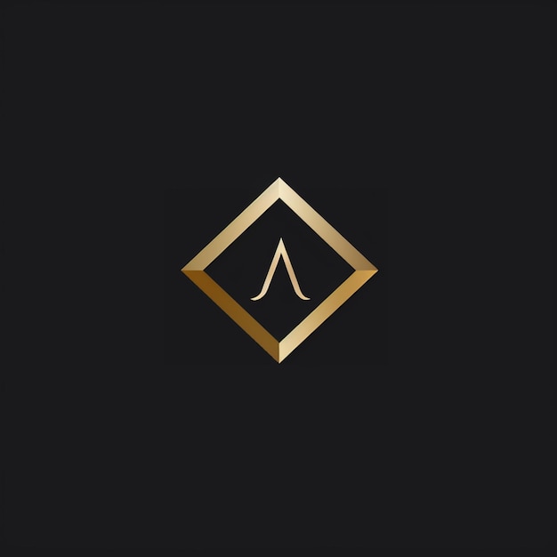 Foto ein goldenes und schwarzes logo mit einer diamantenform generativ ai