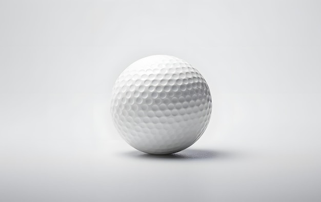 Ein Golfball liegt auf einer weißen Fläche.
