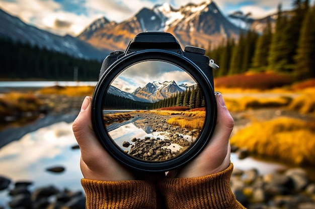 Foto ein graphiker, der die faszinierende schönheit der natur durch die linse einfängt