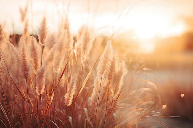 Ein Grasfeld, auf dem die Sonne scheint