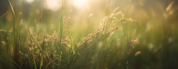 Ein Grasfeld in der Sonne