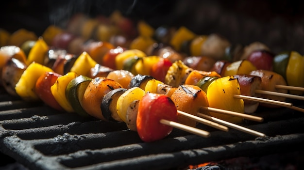 Ein Grill mit einer Vielzahl von Gemüse darauf