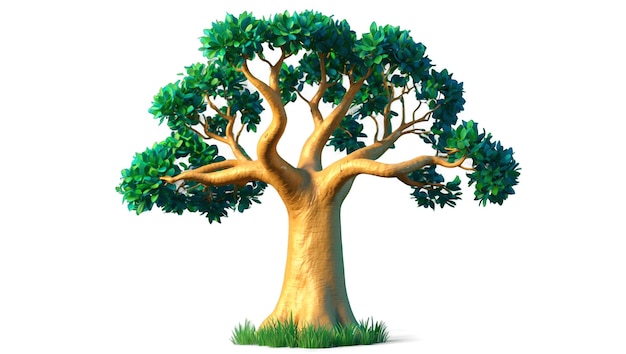 Ein großer Baum mit einem dicken Stamm und vielen Zweigen