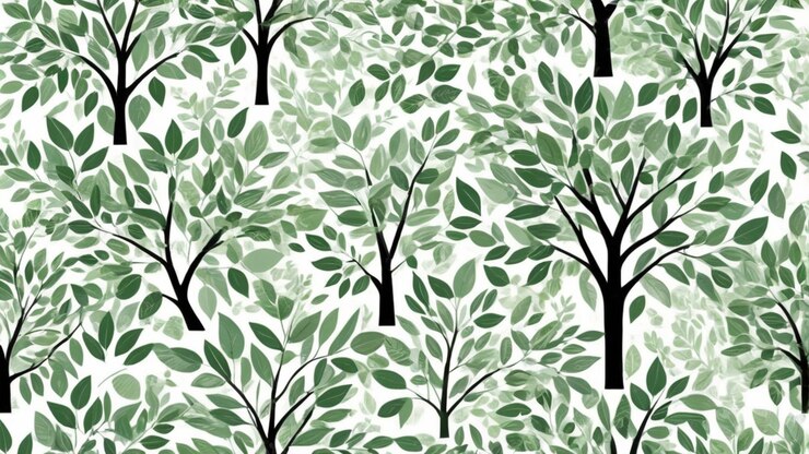 Foto ein großer grüner baum steht hoch in einem waldbild