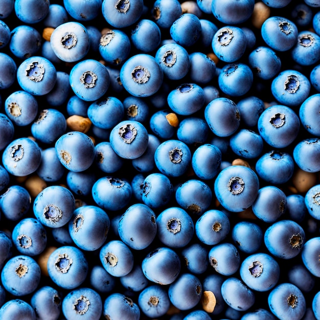 Ein großer Haufen Blaubeeren mit dem Wort Blau darauf.