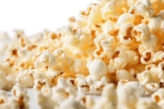 Foto ein großer stapel popcorn-snacks stapelte sich in hülle und fülle