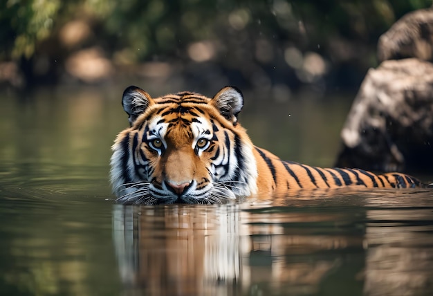 ein großer Tiger im Fluss