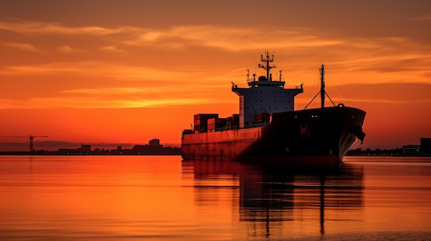 Ein großes Boot liegt im Wasser