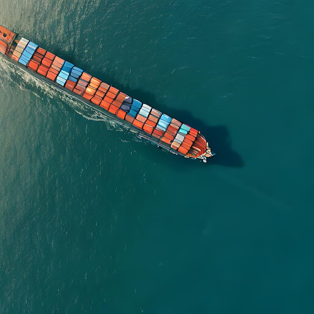 ein großes Containerschiff segelt im Ozean