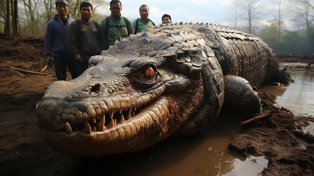 Ein großes Krokodilmonster fand thailändische Jäger