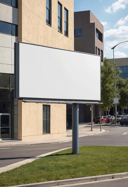 Foto ein großes plakat an der seite einer straße