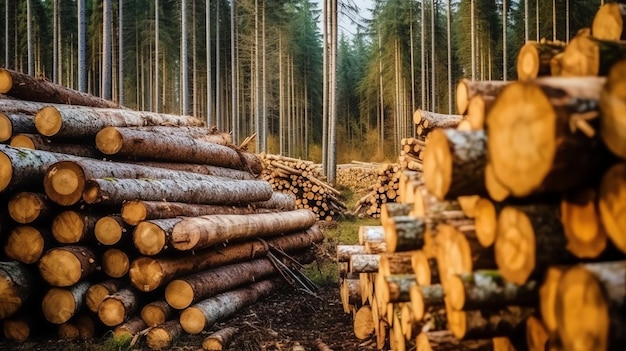 Ein großes rundes Stück Holz, Holzstamm oder gestapeltes Baumholz für die Möbelindustrie. Holzscheit