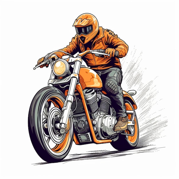 Ein großes stilisiertes Bild eines Motorrads