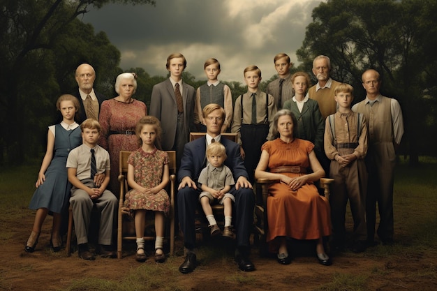 Ein großes traditionelles Familienfoto