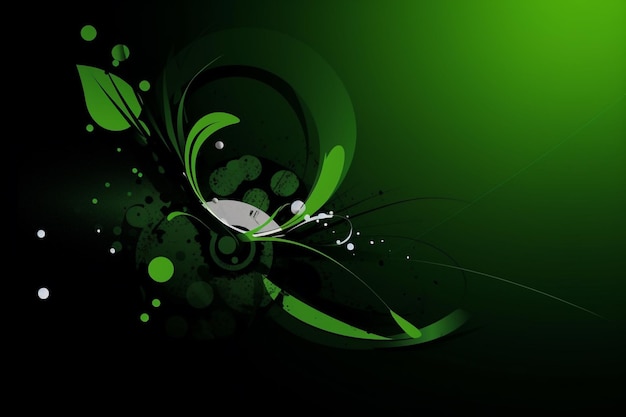 Ein grün-schwarzer Hintergrund mit einem grünen Design mit der Aufschrift „Grün“.