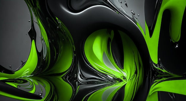 Ein grün-schwarzer Hintergrund mit Wassertropfen darauf
