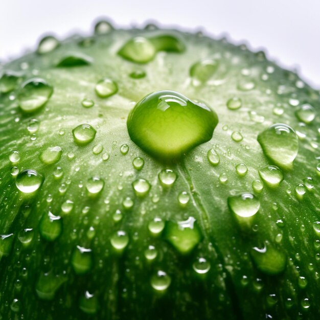 Ein grüner Apfel mit Wassertropfen darauf