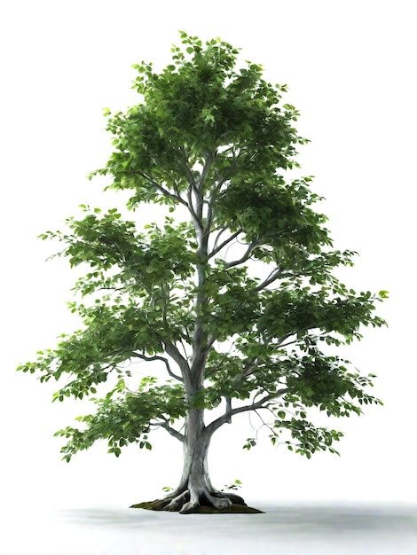 Ein grüner Baum mit einem blauen Himmel im Hintergrund