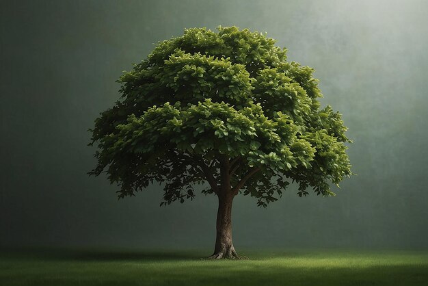 Ein grüner Baum mit einer runden Form erzeugt Ai