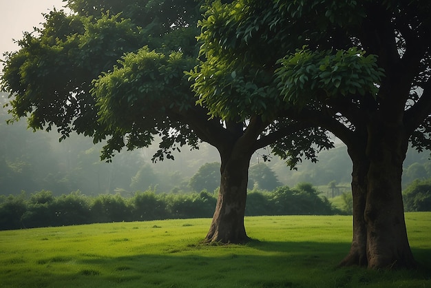 Ein grüner Baum mit einer runden Form erzeugt Ai