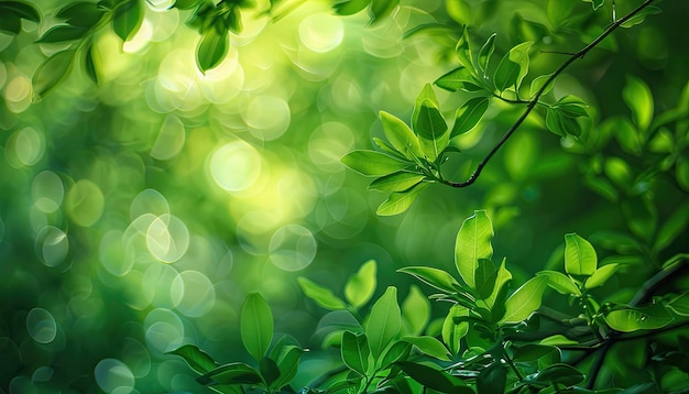 ein grüner Baum mit grünen Blättern und der Sonne, die durch die Blätter scheint