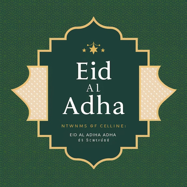 Ein grüner Hintergrund mit einem arabischen Eid-Text