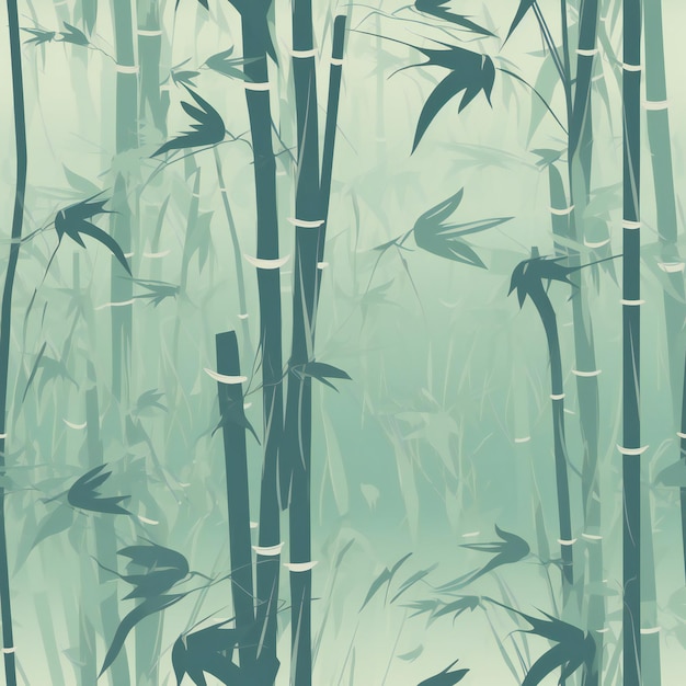 Foto ein grüner und blauer bambushintergrund mit einem bambuswald.