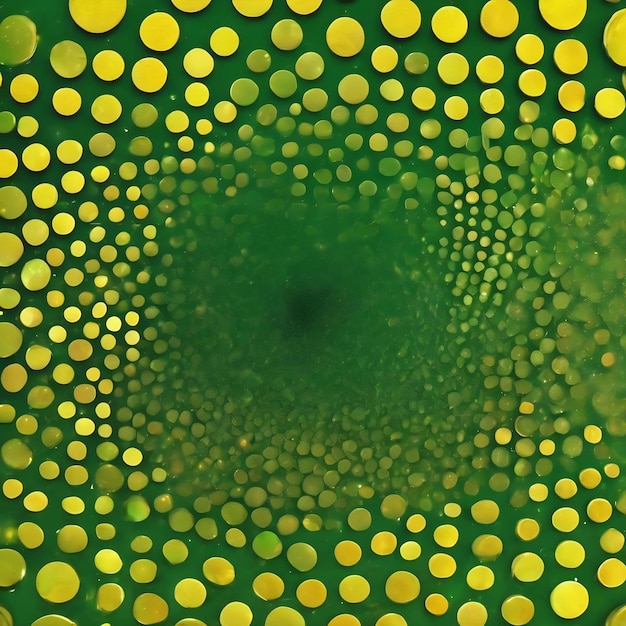 Foto ein grüner und gelber hintergrund mit einem muster aus kreisen und punkten
