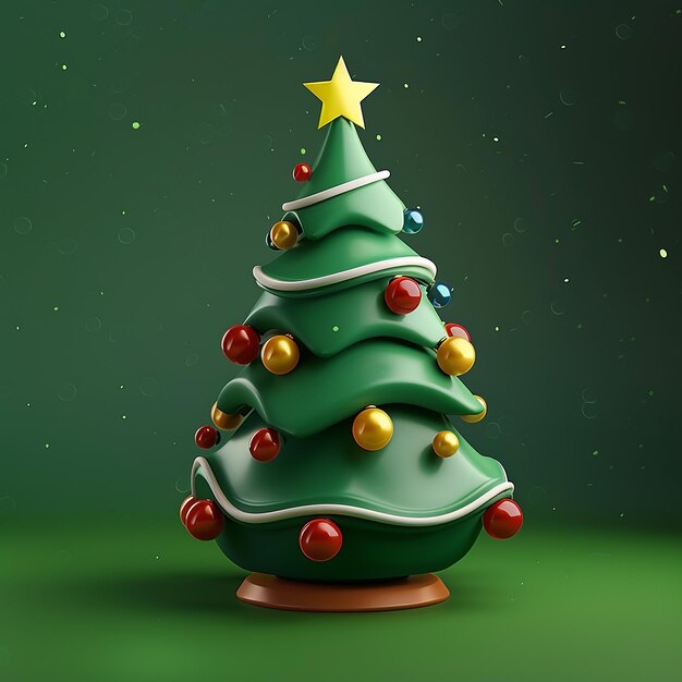 ein grüner Weihnachtsbaum mit einem Stern oben darauf