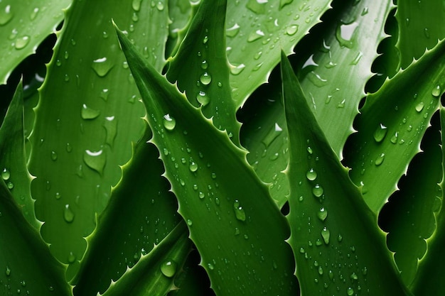 Ein grünes Blatt mit Wassertropfen darauf