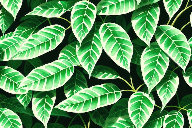 Ein grünes Blattmuster, das mit dem Wort „Blatt“ bedruckt ist.
