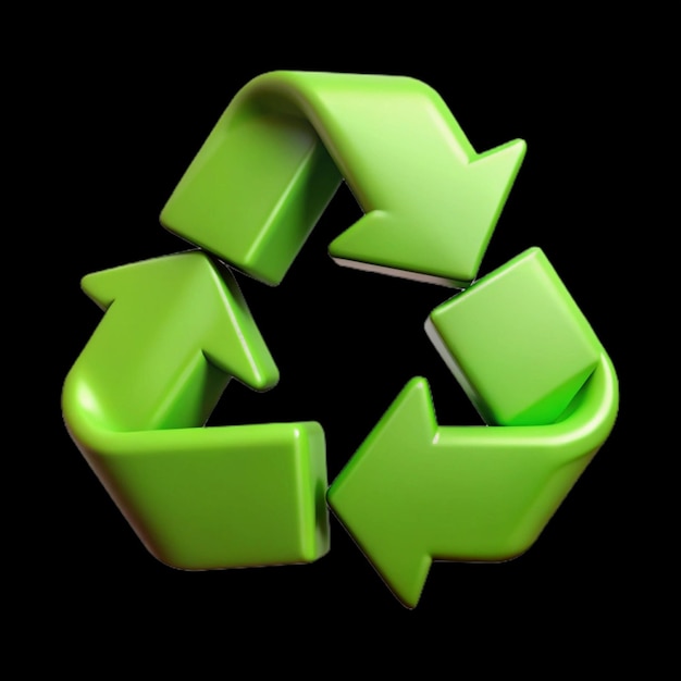 ein grünes Recycle-Zeichen mit der Aufschrift "Recycle"