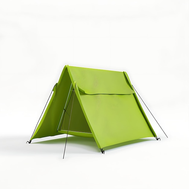 ein grünes Zelt mit einem schwarzen Griff und einer grünen Abdeckung
