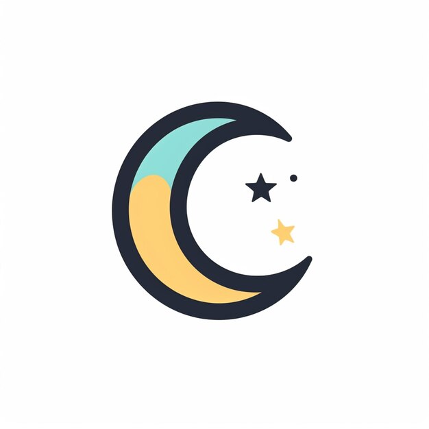 ein Halbmond- und Stern-Logo-Design generativ ai