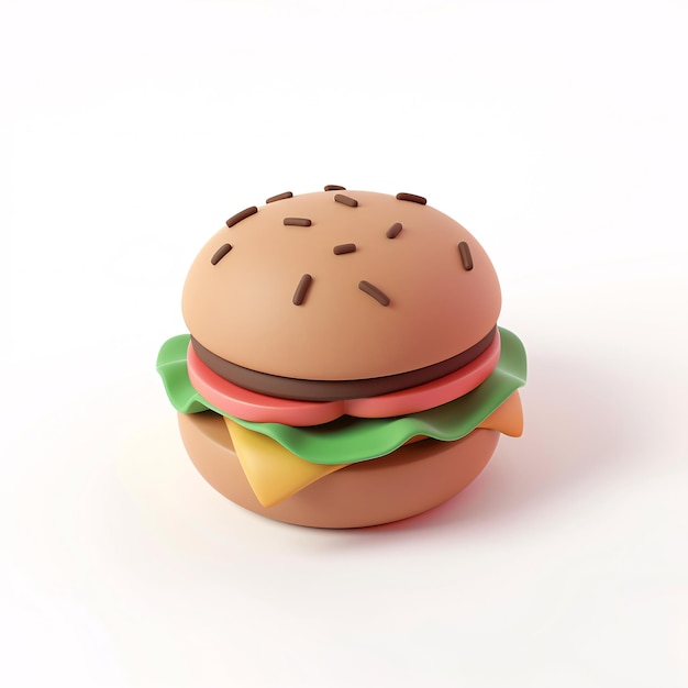 ein Hamburger, der von einem Hamburger hergestellt wird, wird von einem Hamburgerer hergestelltHamburger Gourmet 3D-Symbol gesundes Essen conce