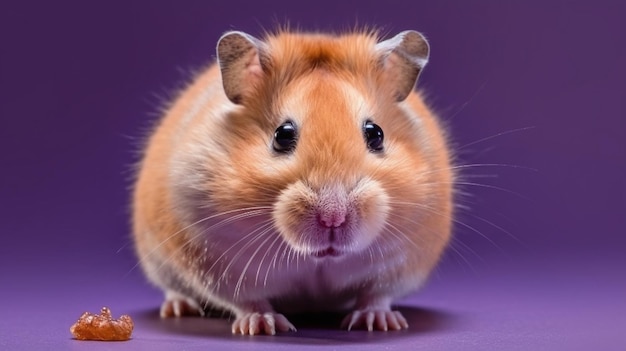 Ein Hamster auf lila Hintergrund